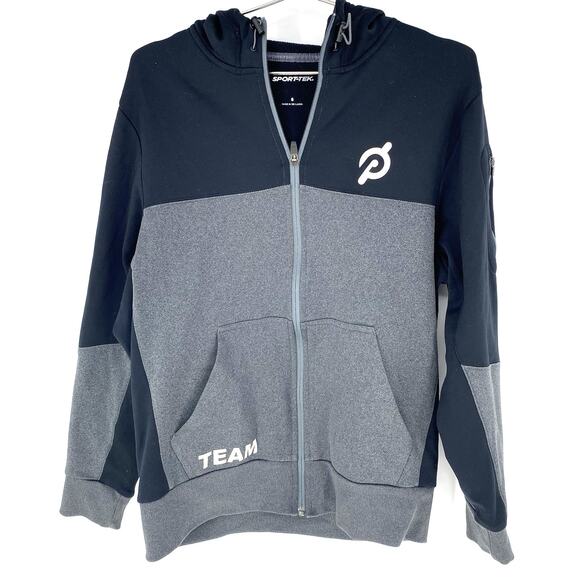 Peloton Full Zip Team Hoodie Sweatshirt Black and Gray Men's Size S - Picture 1 of 8